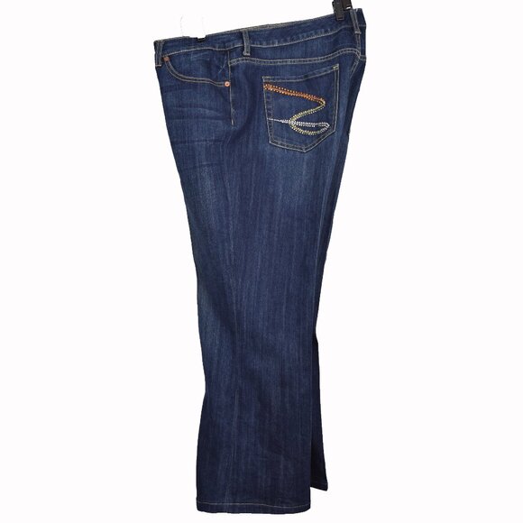 Seven7 Luxe Jeans Woman 20 Plus Size Blue Embellishd Rhinestones Boho Denim - Picture 12 of 14